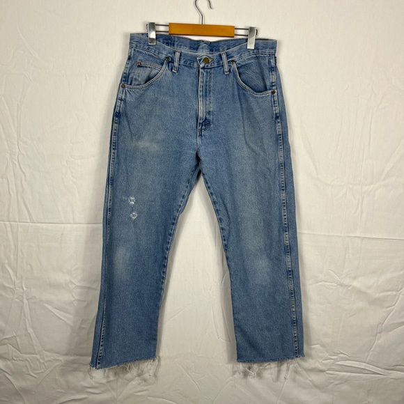 Vintage Wrangler Distressed Denim Jeans Sz 32 - Picture 2 of 8